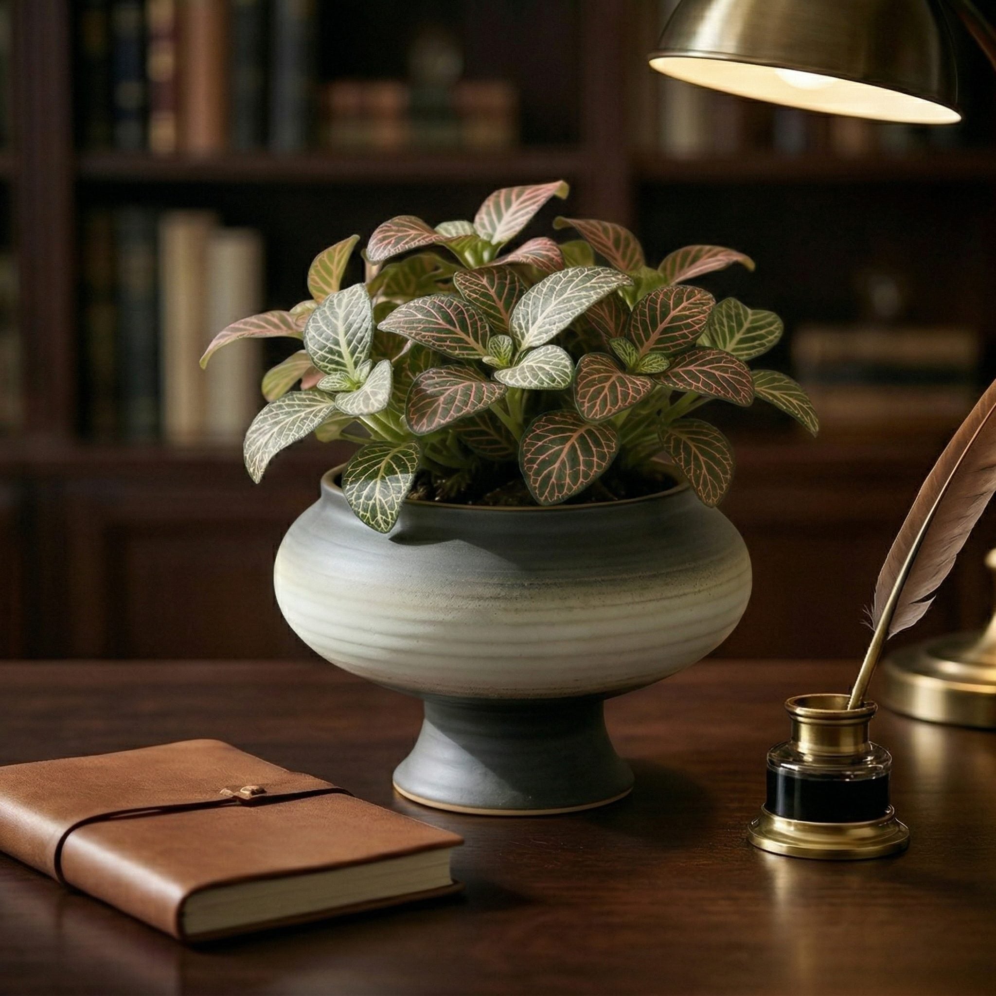 Artificial Fittonia Plant in Decorative Ceramic Pot