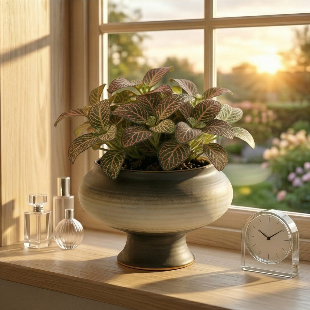 Artificial Fittonia Plant in Decorative Ceramic Pot