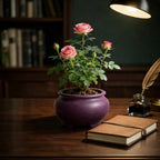 Artificial Pink Rose Plant in Ceramic Pot
