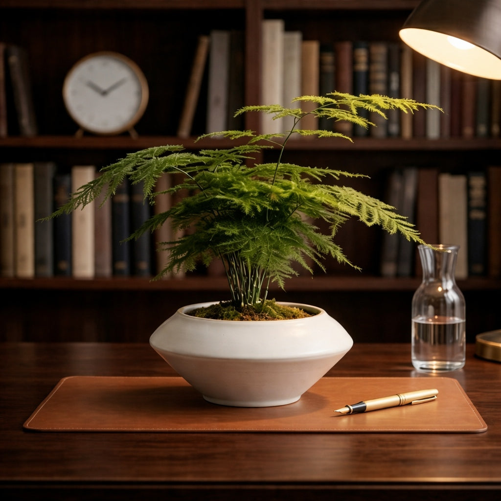Artificial Asparagus Fern Plant in Decorative Ceramic Pot