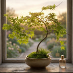 Artificial Japanese Maple Bonsai Tree in Decorative Ceramic Pot