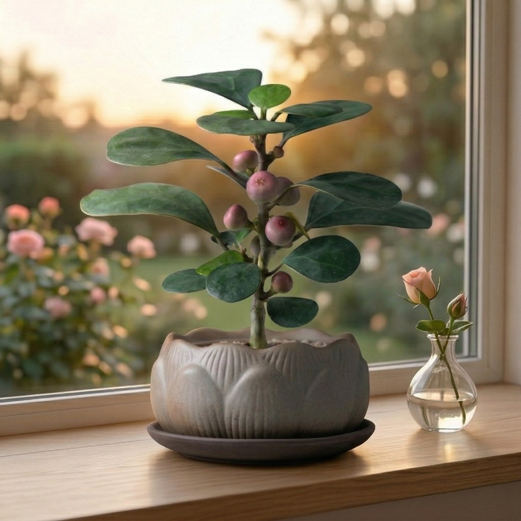 Artificial Ficus Plant with Decorative Pot