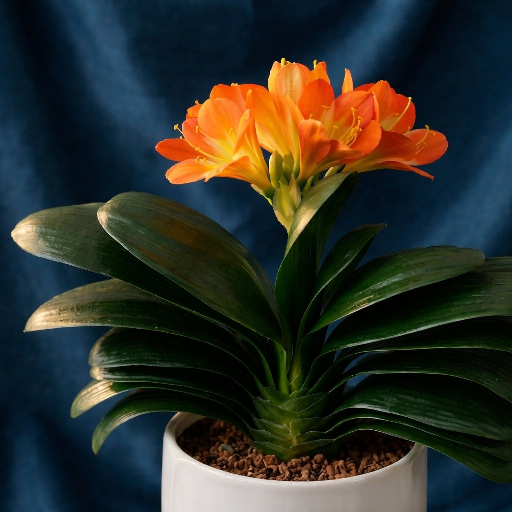 Artificial Orange Blossom Plant in Ceramic Pot