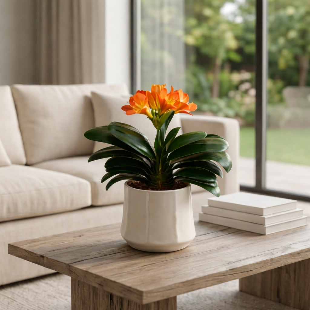 Artificial Orange Blossom Plant in Ceramic Pot