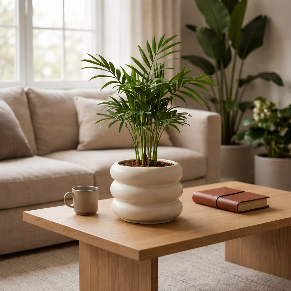 Artificial Palm Plant in Modern Ceramic Pot