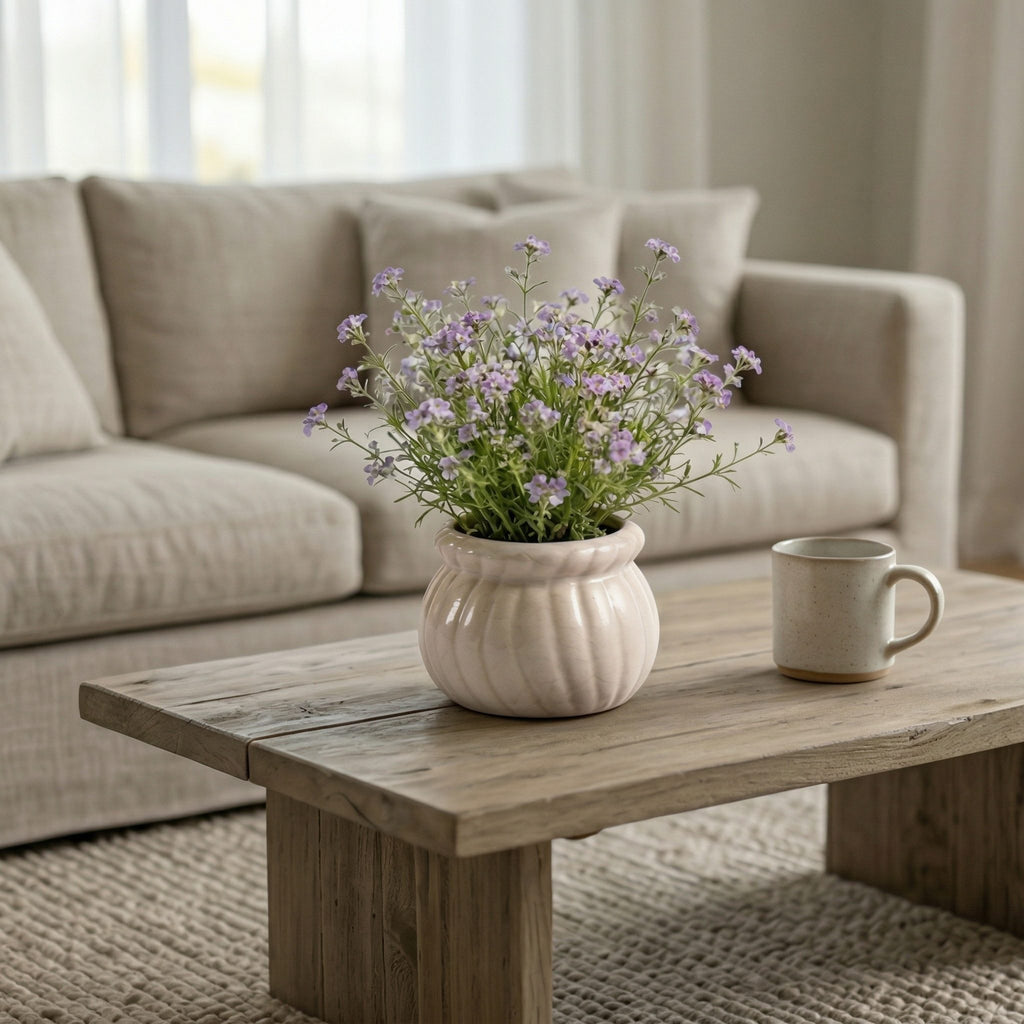 Artificial Lavender Plant in Ceramic Pot