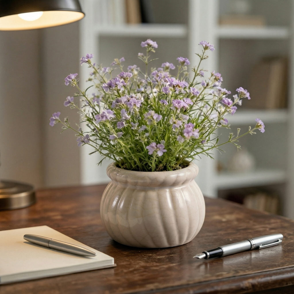Artificial Lavender Plant in Ceramic Pot
